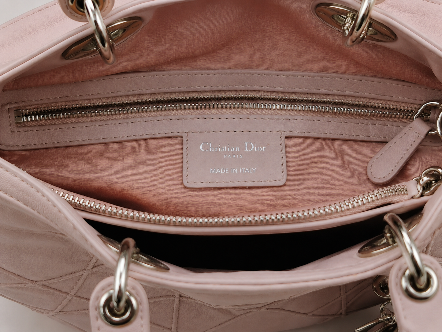Christian Dior Granville Leather Bag in Pale Pink