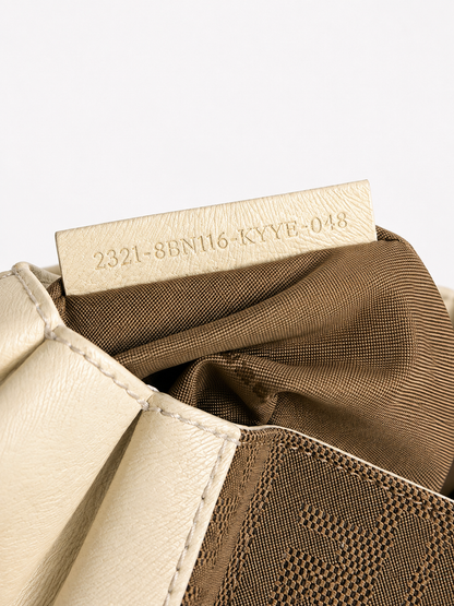 Fendi Zucca Canvas Satchel in Beige & Cream