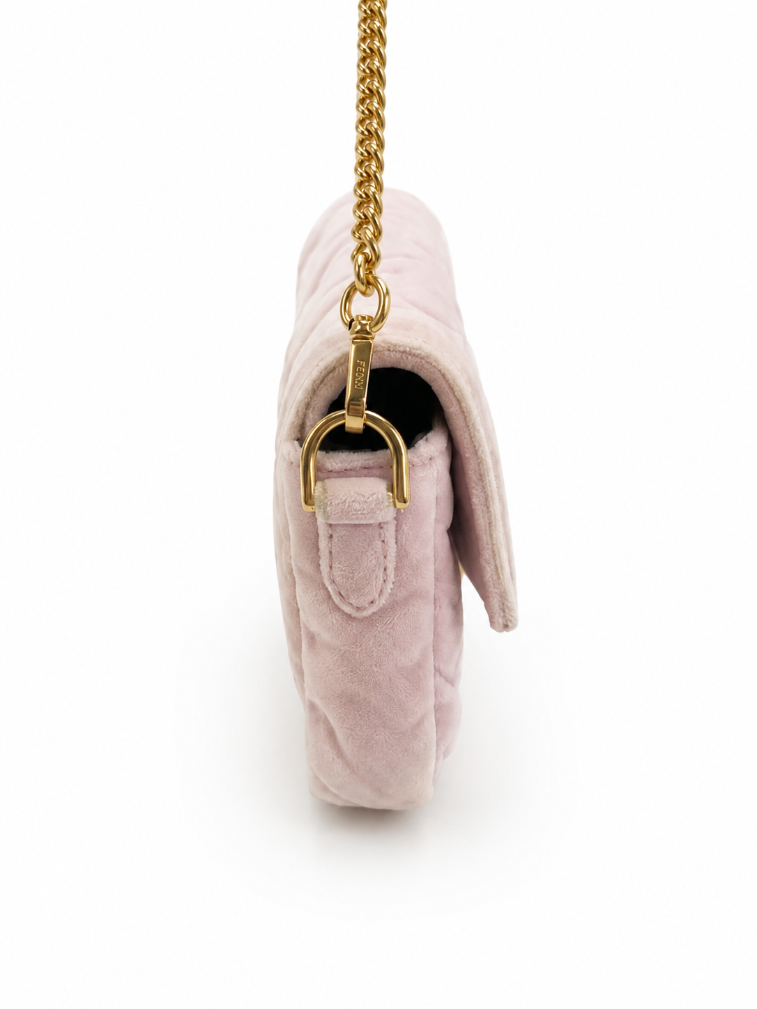 Fendi Mini Baguette in Pink Embossed Velvet