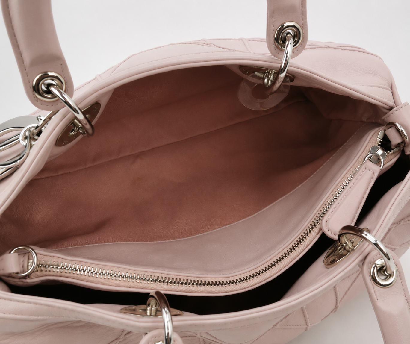 Christian Dior Granville Leather Bag in Pale Pink