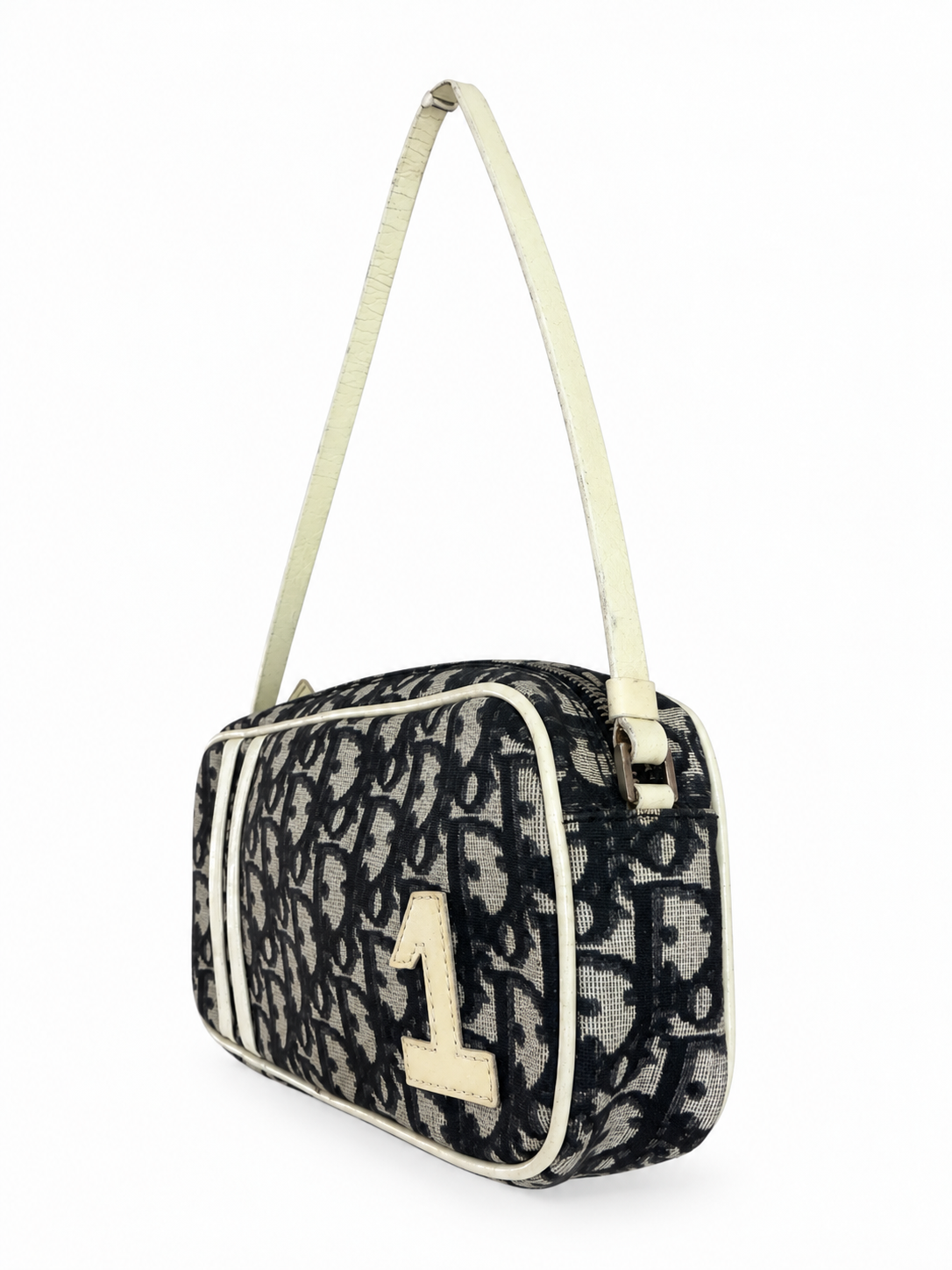Christian Dior Canvas No.1 Trotter Bag in Black & Cream