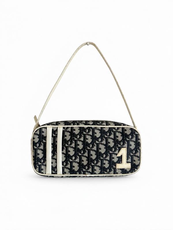Christian Dior Canvas No.1 Trotter Bag in Black & Cream