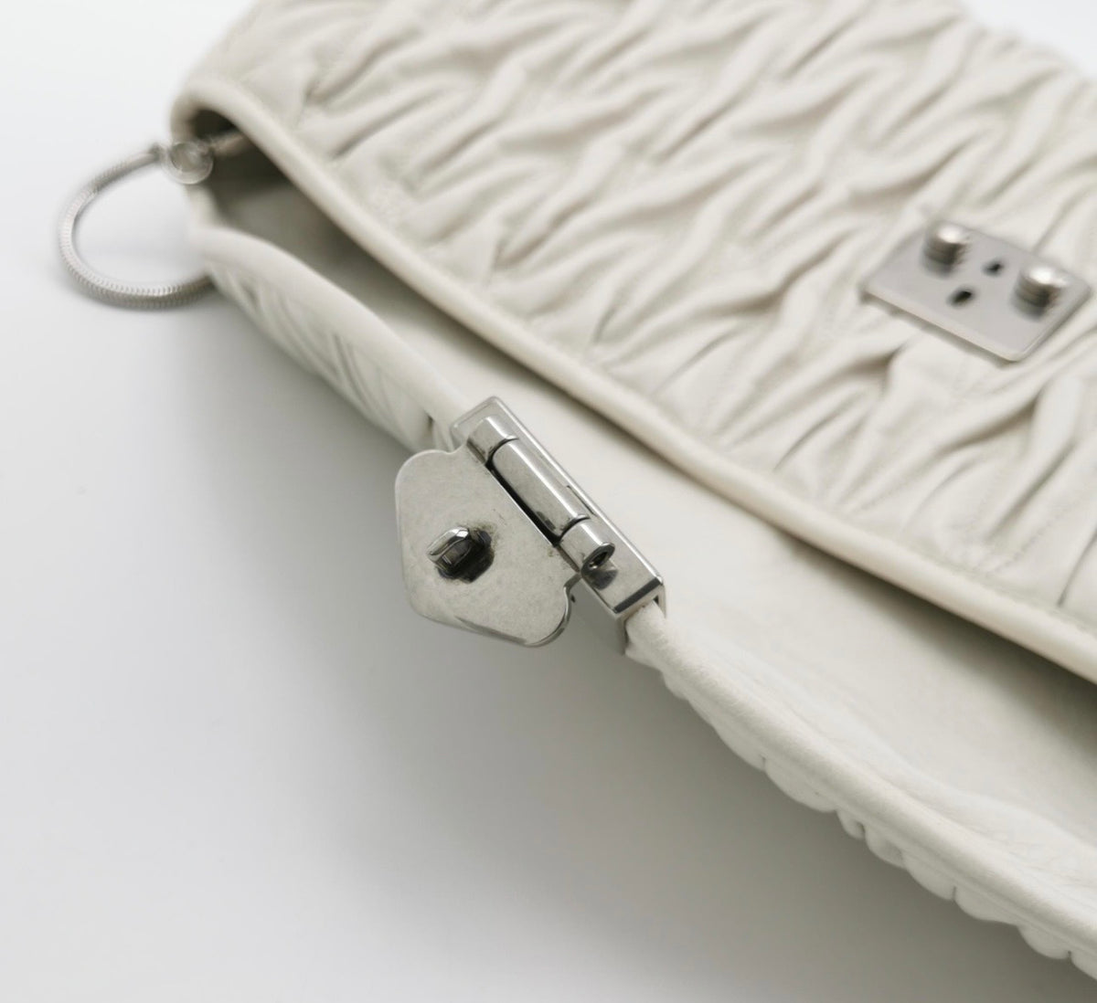 Miu Miu Super Oversize Clutch in Off White