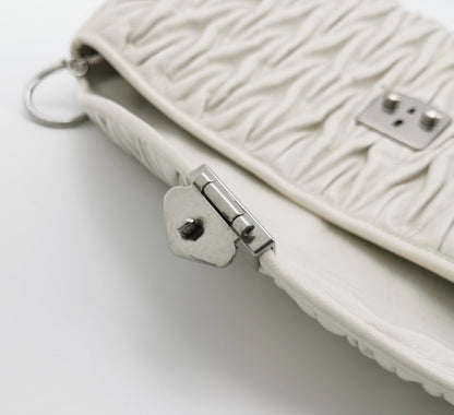 Miu Miu Super Oversize Clutch in Off White