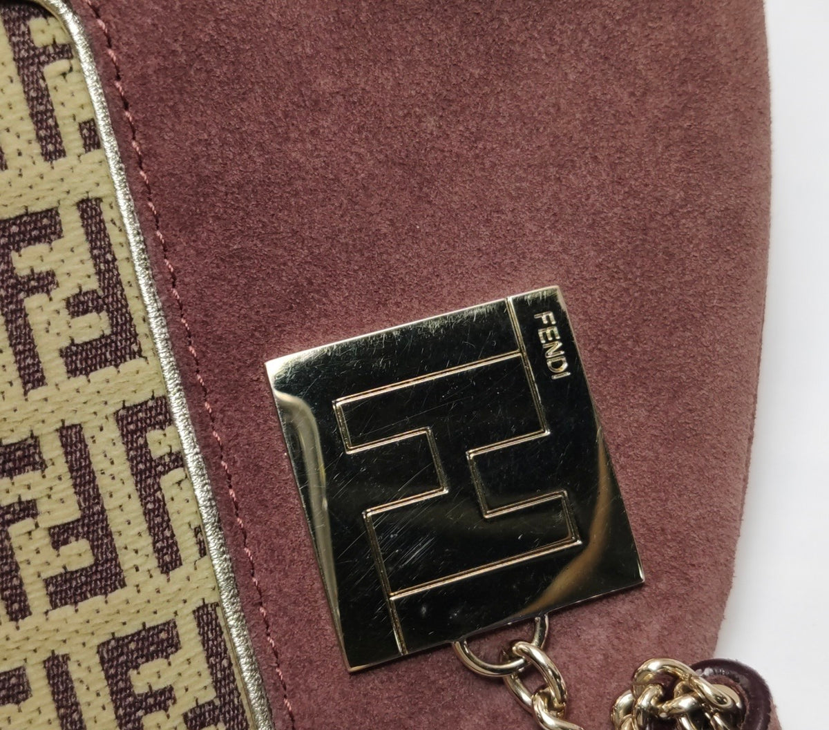 Fendi Canvas Chef Bag in Burgundy