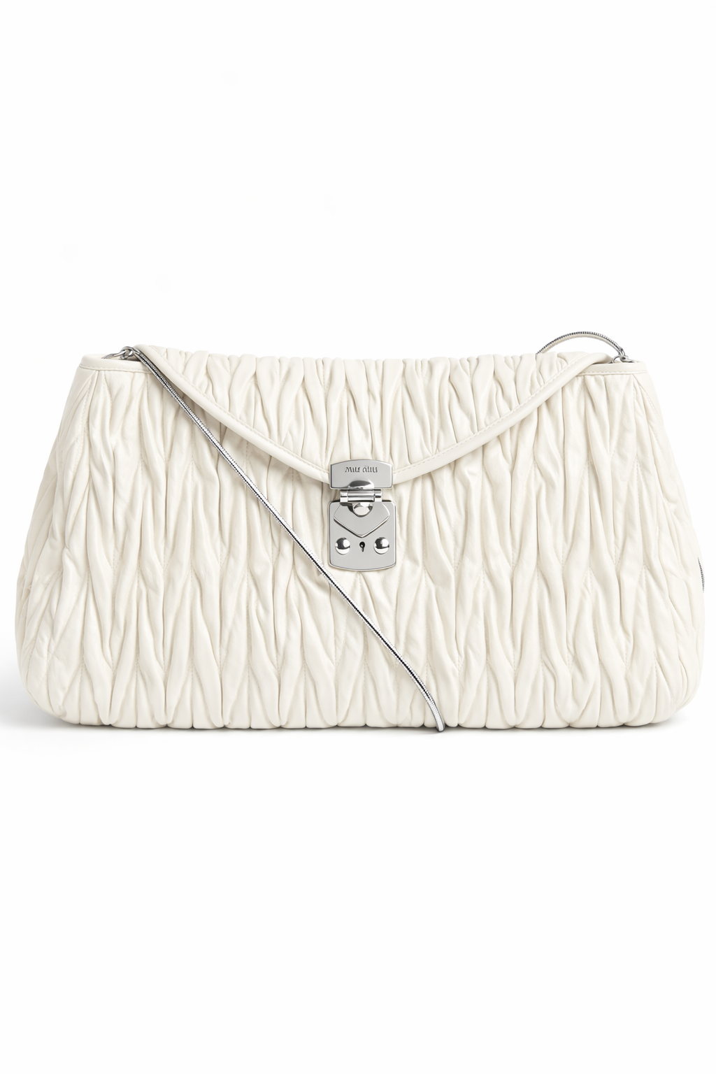 Miu Miu Super Oversize Clutch in Off White