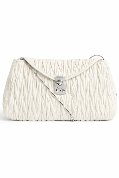Miu Miu Super Oversize Clutch in Off White