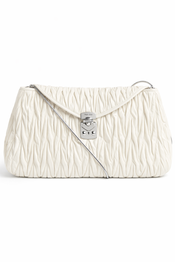 Miu Miu Super Oversize Clutch in Off White