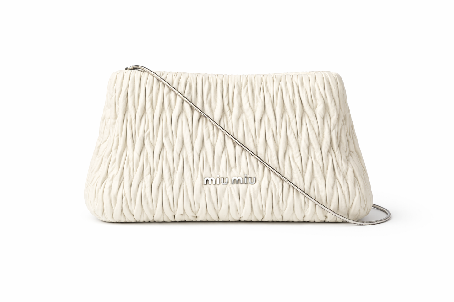 Miu Miu Super Oversize Clutch in Off White